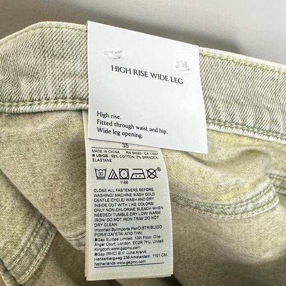 BANANA REPUBLIC 2025 The Icon Classic Wide-Leg Jean Sage Green Sz 35 NWT {BB22} - Picture 5 of 6